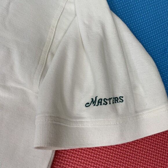 Master Collection Men’s Size XL 60's Two Ply Mercerized White Polo Shirt W/ Logo - Picture 4 of 15